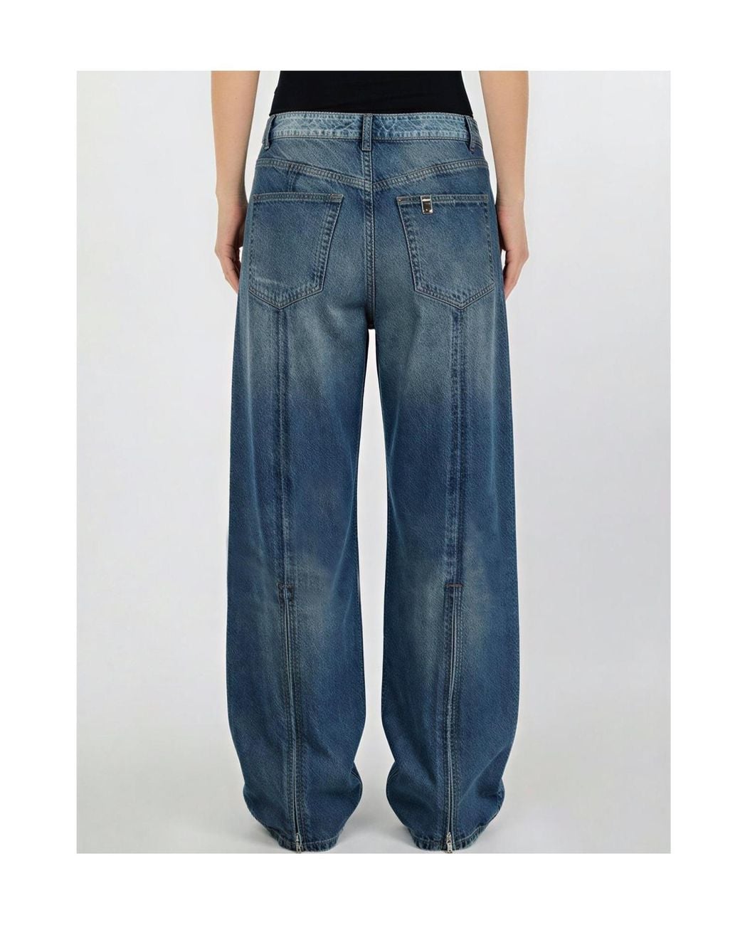 Liu Jo Blue High Waist Loose-Fit Pants