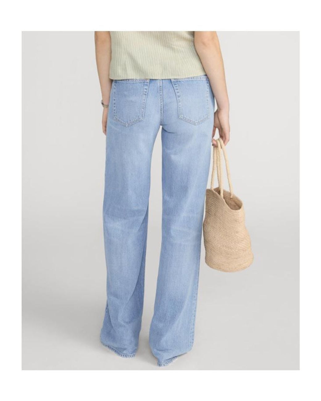 FRAME Blue The Stroll High-Rise Wide-Leg Jeans