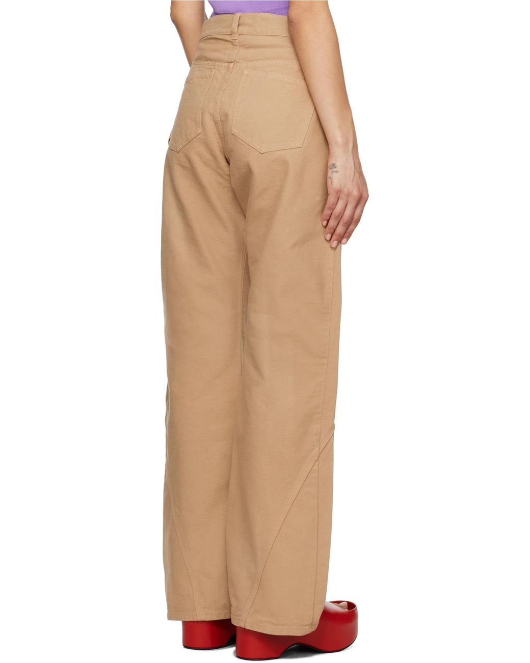 J.W. Anderson Natural Jw Anderson Twisted Wide Leg Workwear Jeans