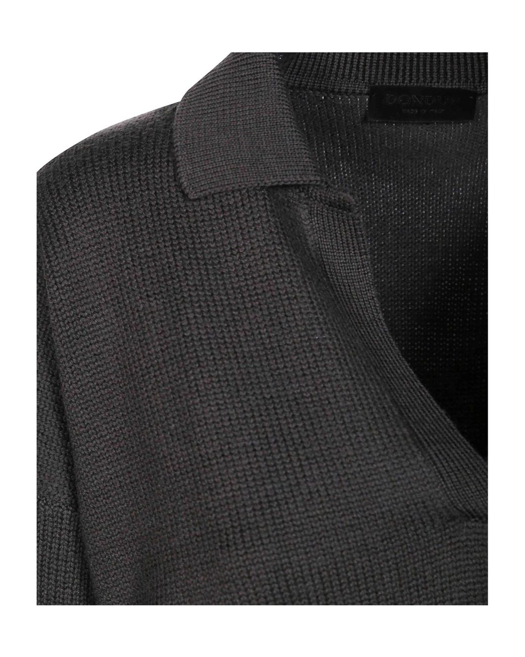 Dondup Black Regular Fit Knitted Polo Shirt