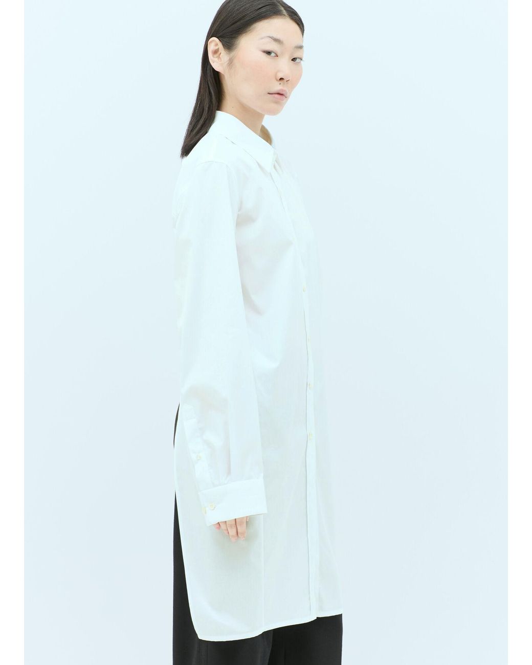 Dries Van Noten White Bow Detailed Cropped Shirt