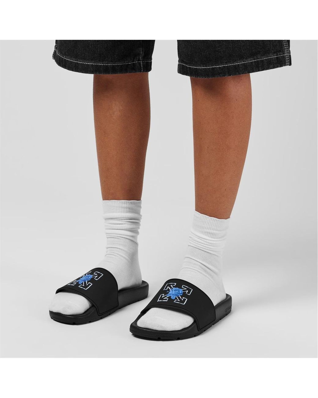 Off-White c/o Virgil Abloh Black Logo Slippers