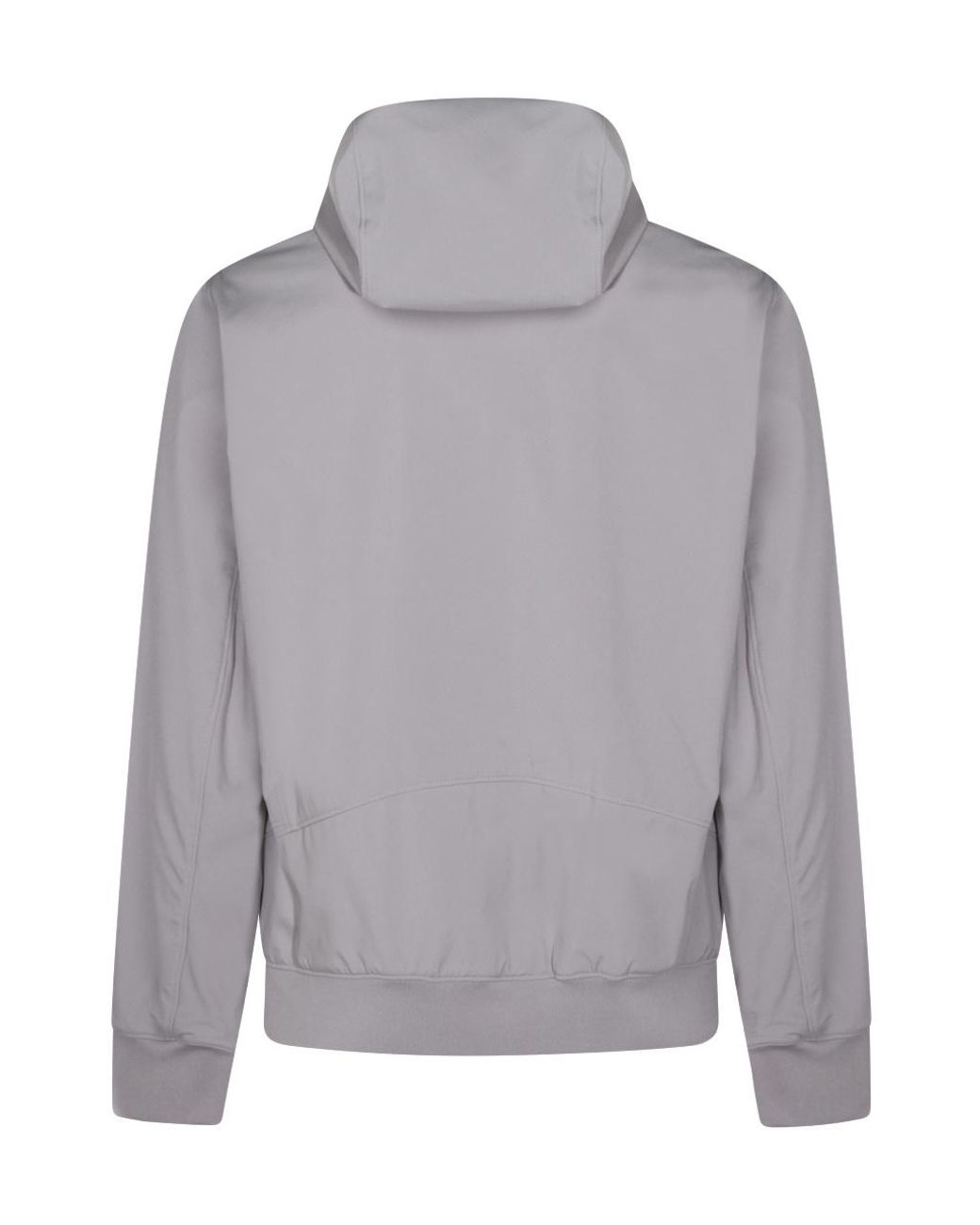C P Company Gray Logo Plaque Hooded Jacket for men