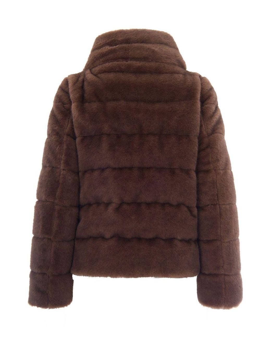 Herno Brown Quilted High-Neck Down Jacket
