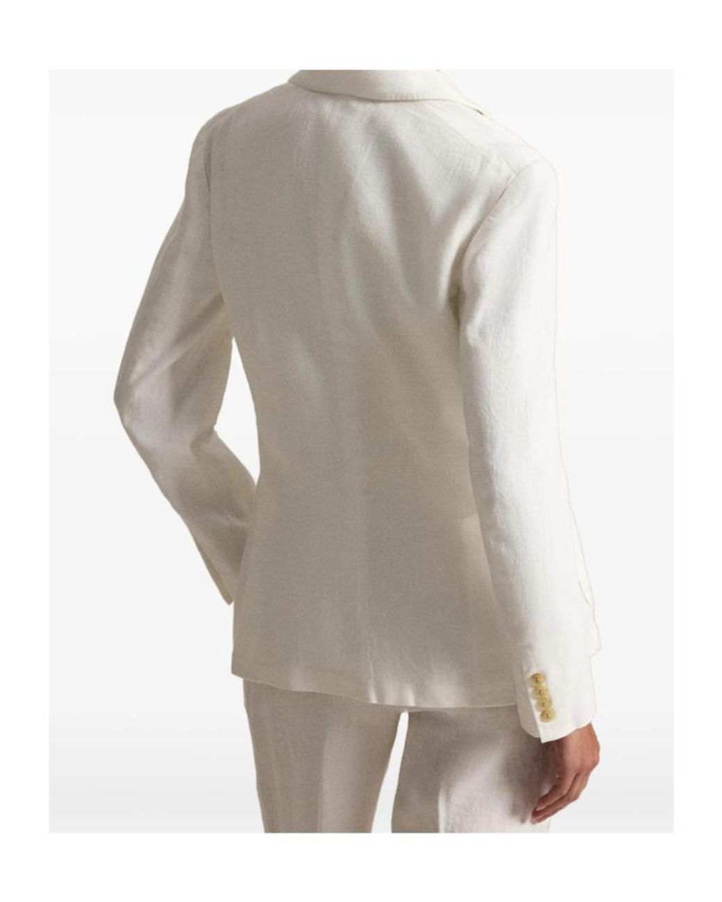 Ralph Lauren White Blazer With Single Breasted Button Fastening
