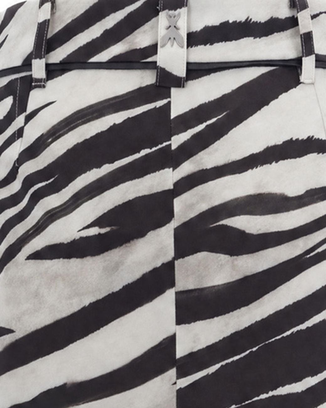 Patrizia Pepe White Zebra-Print Pencil Midi Skirt