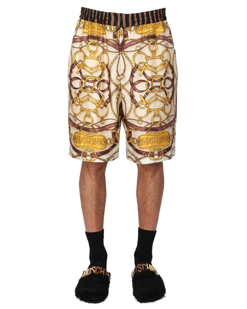 Moschino Metallic Printed Shorts for men