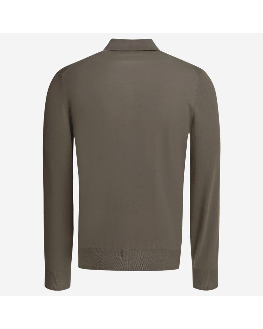 Brunello Cucinelli Green Long-Sleeve Polo Shirt for men