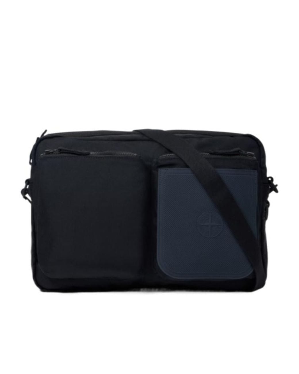 Stone Island Blue Logo Messenger Bag for men