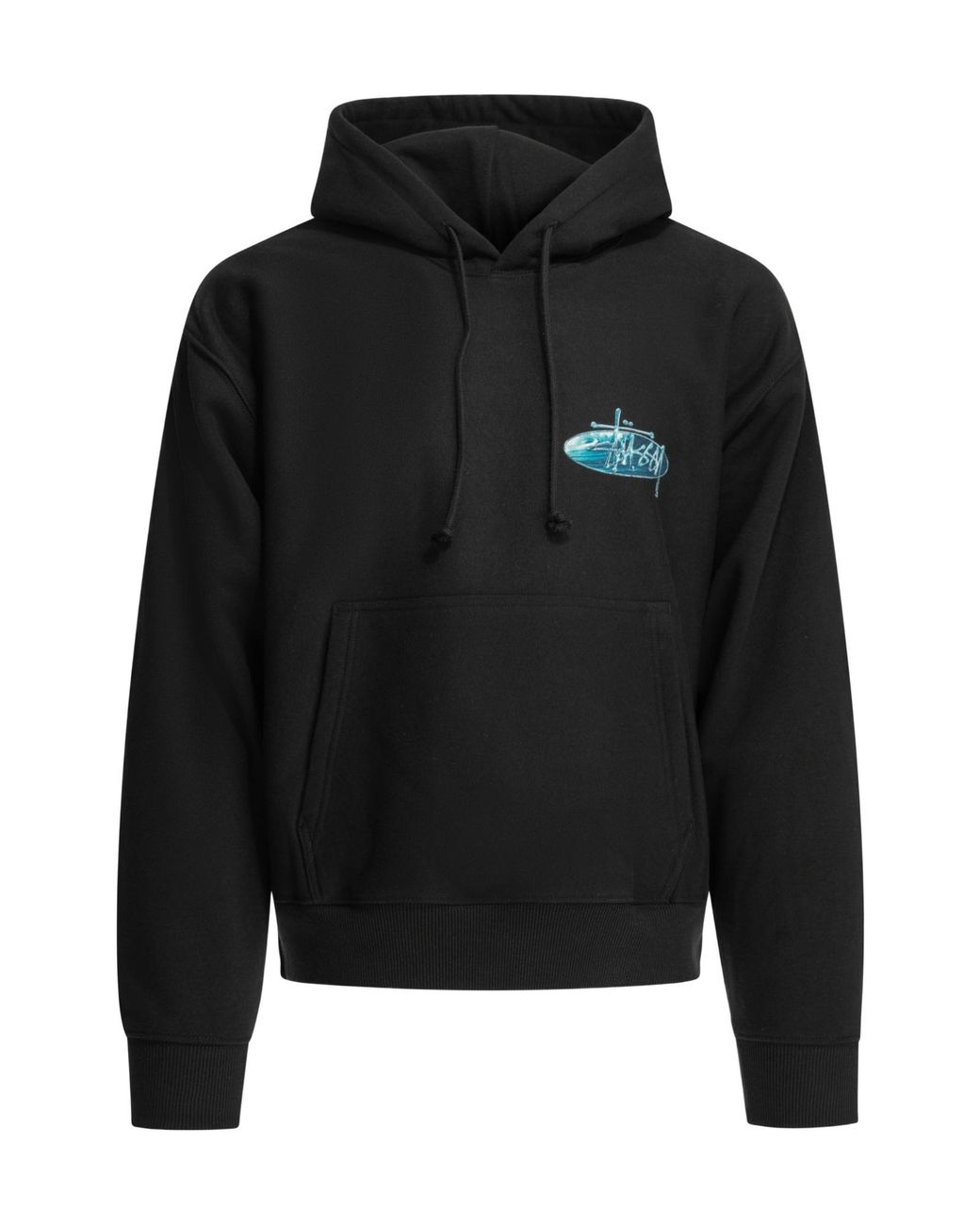 Stussy Black Stüssy Oval Logo Hoodies for men