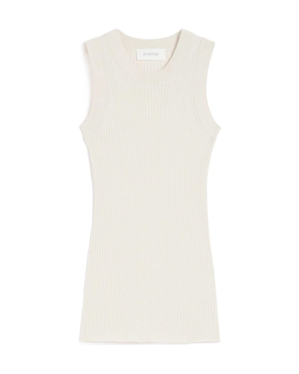 Sportmax White Tione Ribbed Tank Top