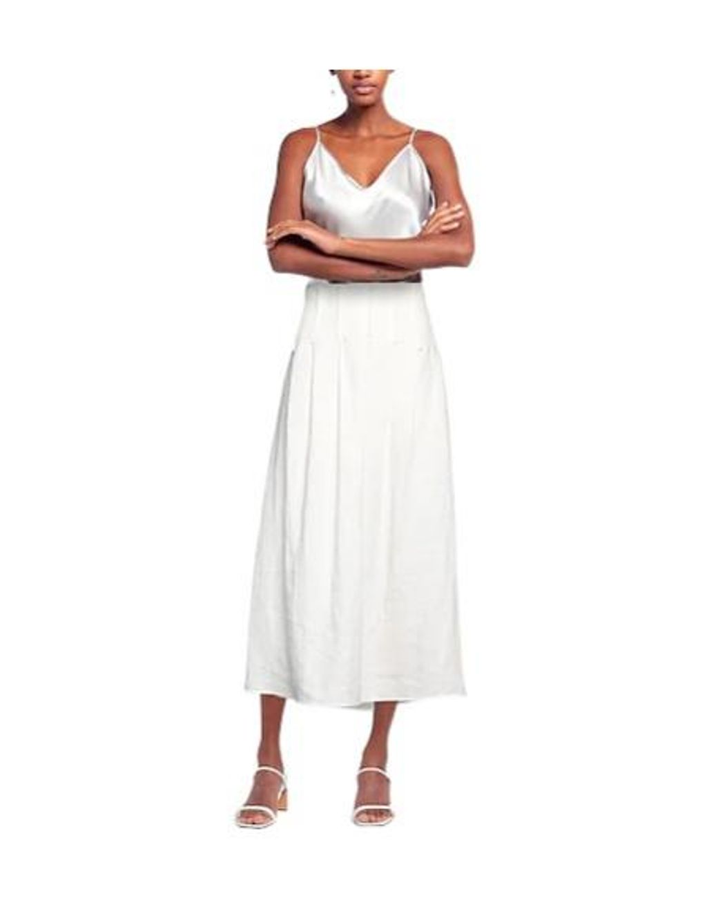 Chloé White Basic Solid Colour A-Line Swing Skirt