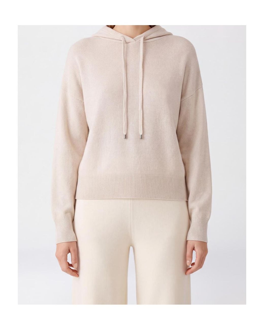 Antonelli Natural Ribbed Hem Hooded Sweater