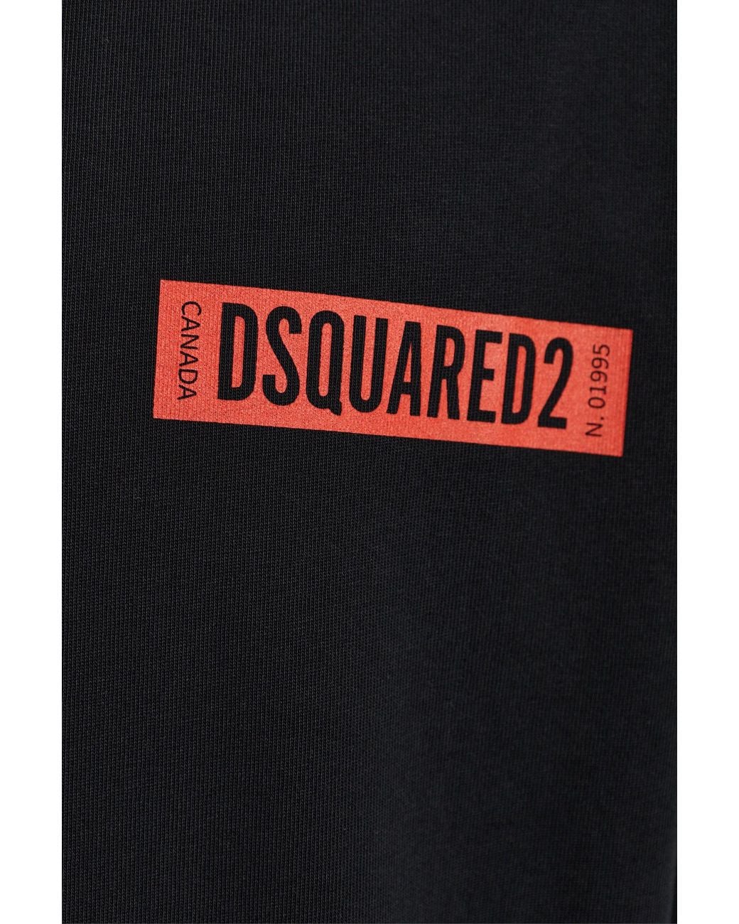 DSquared² Black Ski-Pass Print Loose Fit T-Shirt for men