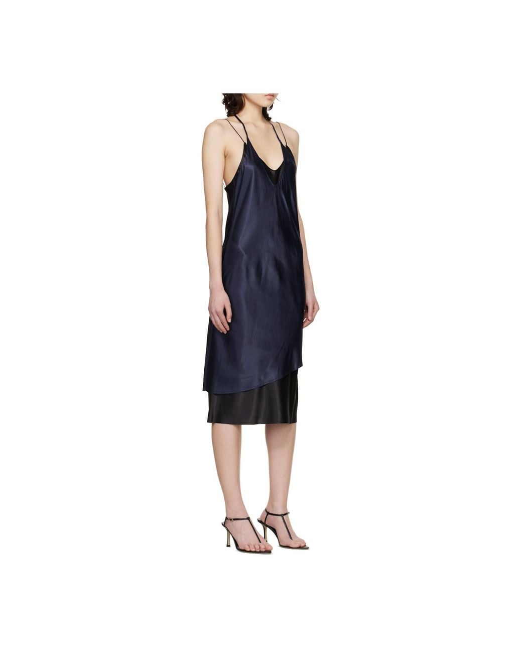 Vetements Blue Double Layered Spaghetti Strap Dress