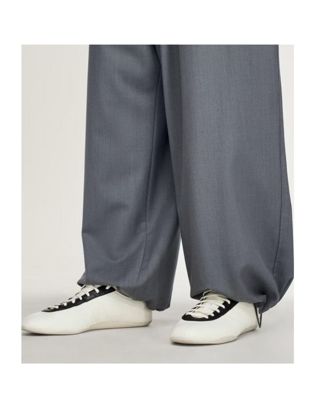 Y-3 Gray X Yohji Yamamoto Drawstring-Waist Trousers for men