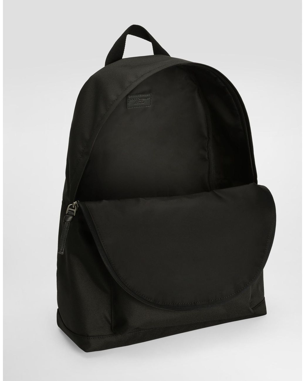 Dolce & Gabbana Black Logo-Patch Backpack