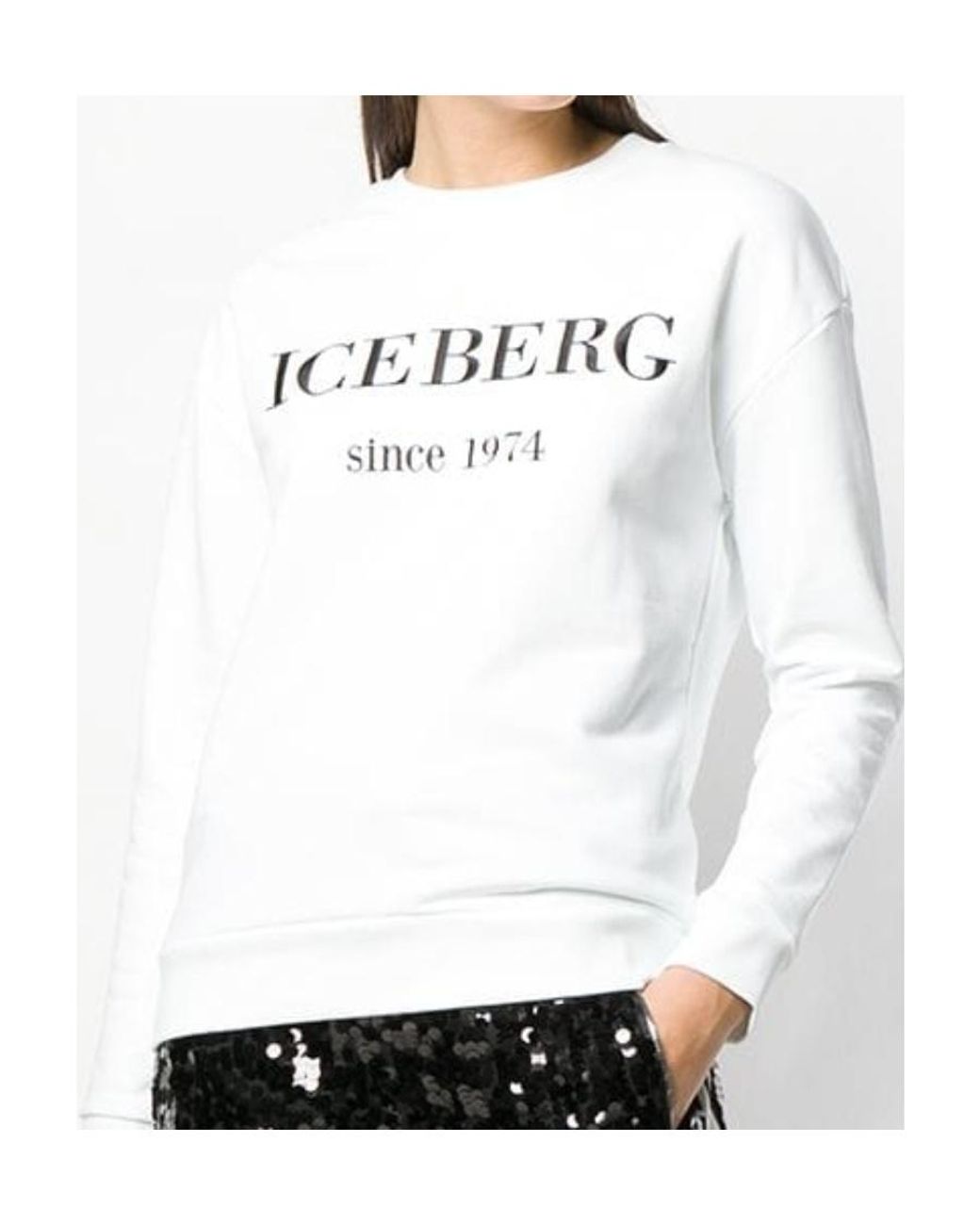Iceberg White Embroidered Logo Sweatshirt