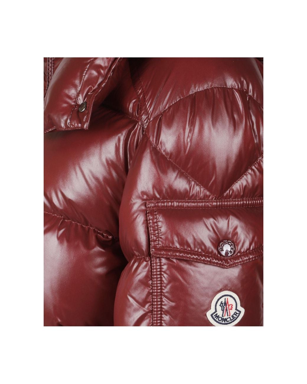 Moncler Red Maire Zip-Up Hooded Jacket