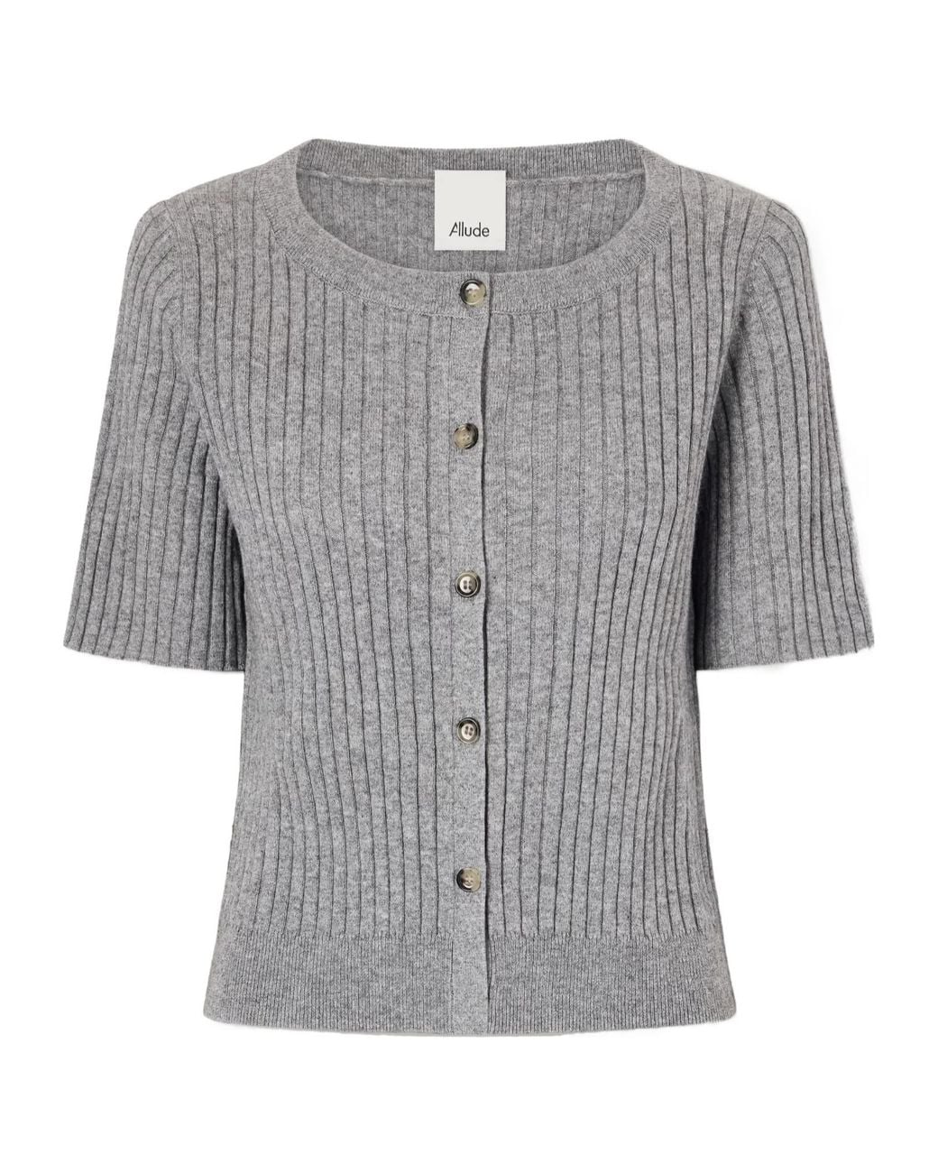 Allude Gray Slim-Fit Knit Top