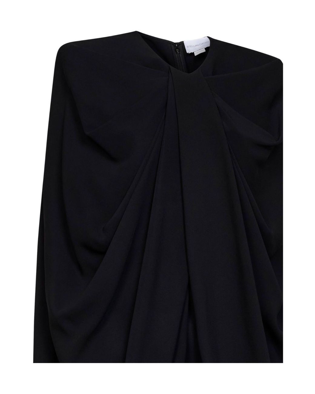 Stella McCartney Black V-Neck Draped Dress