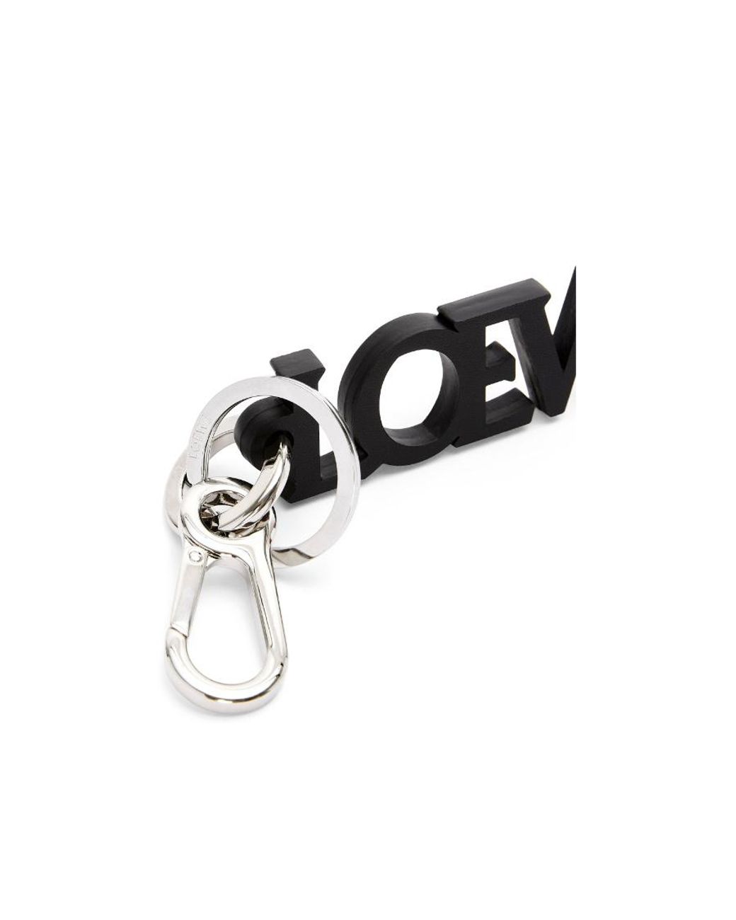 Loewe White Logo-Lettering Keyring for men