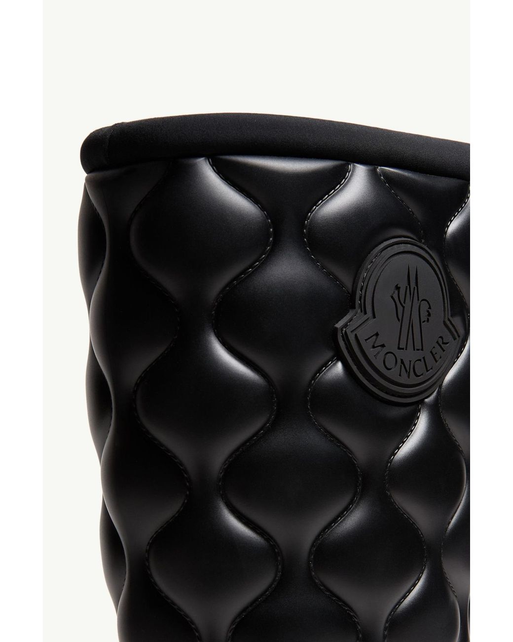 Moncler Black Quilted Knee-High Rain Boots