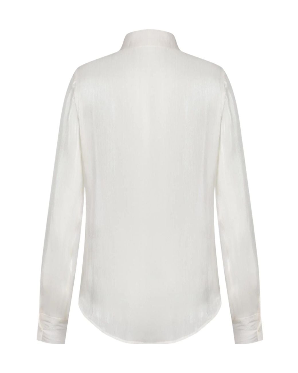 Dondup White Satin-Finish Concealed-Fastening Shirt
