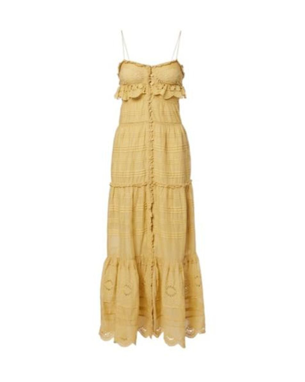 Isabel Marant Metallic Paule Lace-Trimmed Cotton Maxi Dress