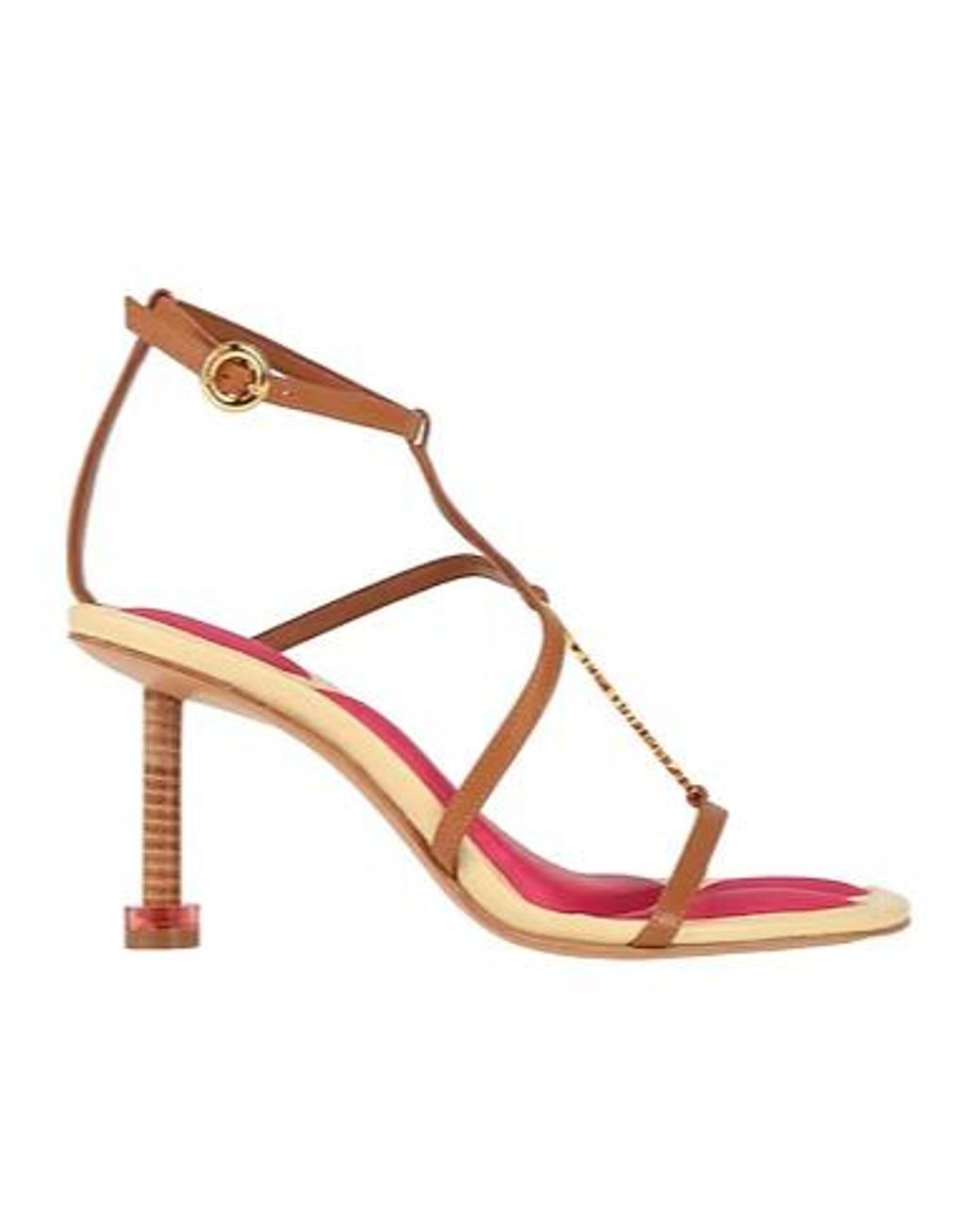 Jacquemus Pink Minimalist Buckle Strap Sandals