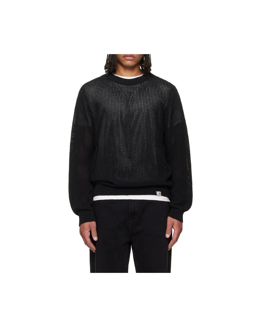 Carhartt Black Stockton Crewneck Jumper for men