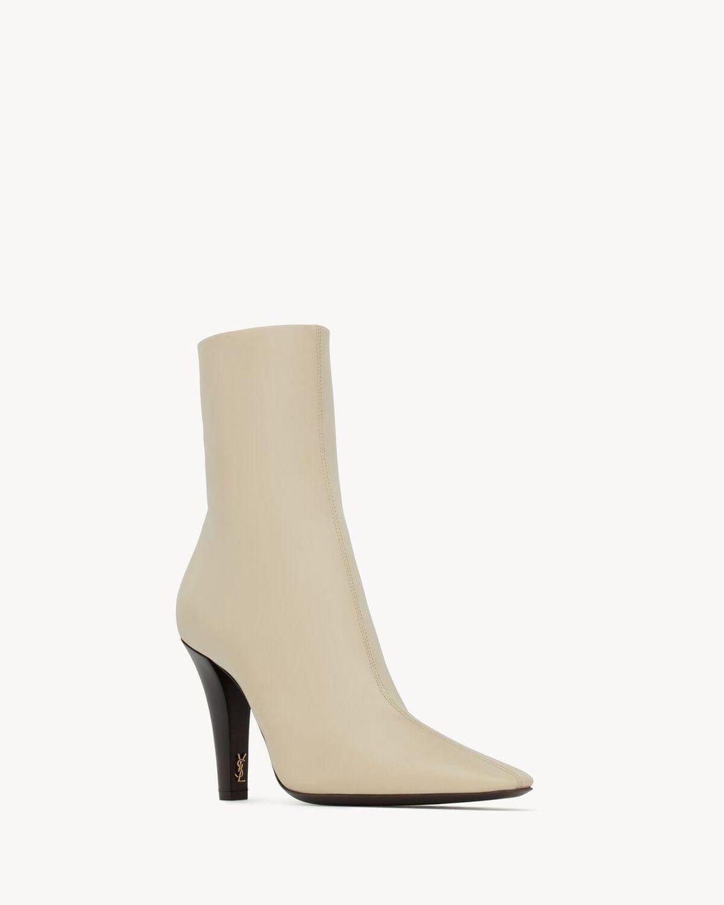 Saint Laurent Natural Leather Jill Ankle Boots 95