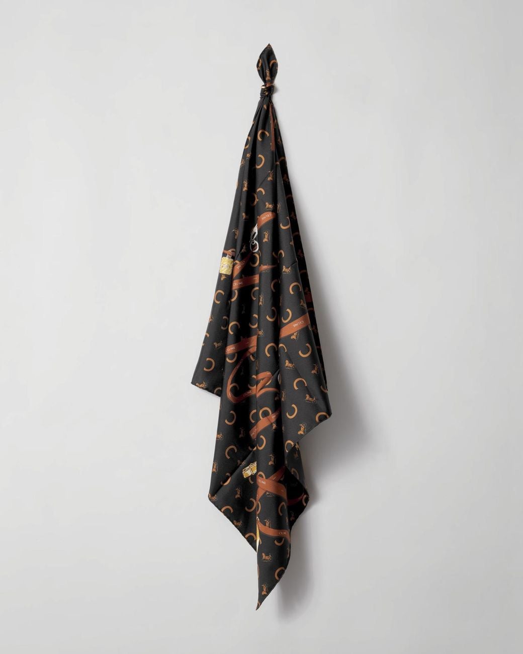 Céline Black Ribbons And Charms Foulard, 90