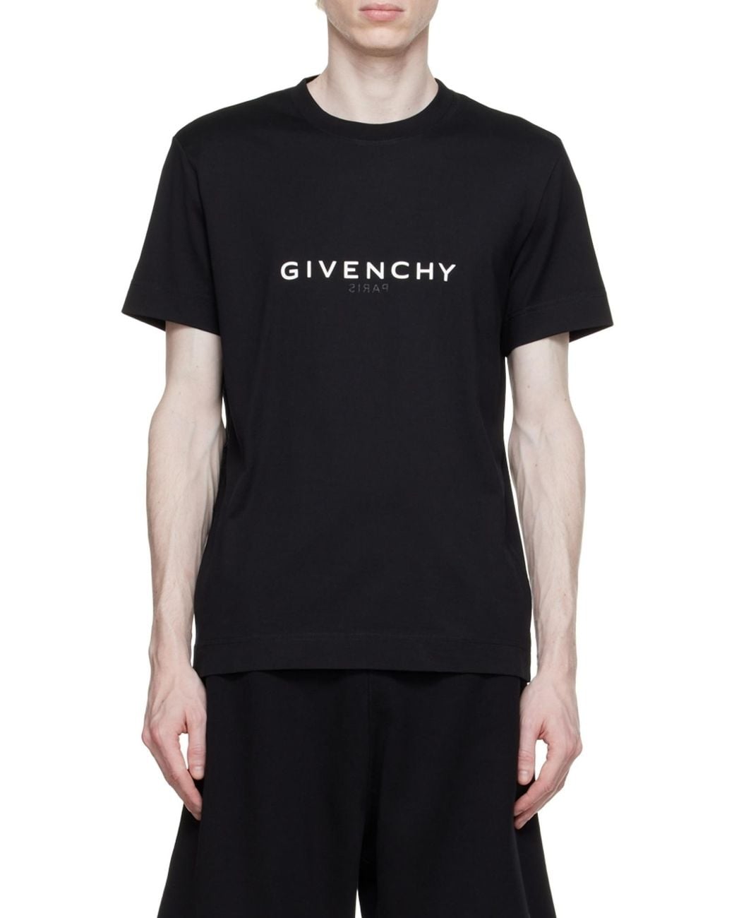 Givenchy Black Logo Printed Crewneck T-Shirt for men