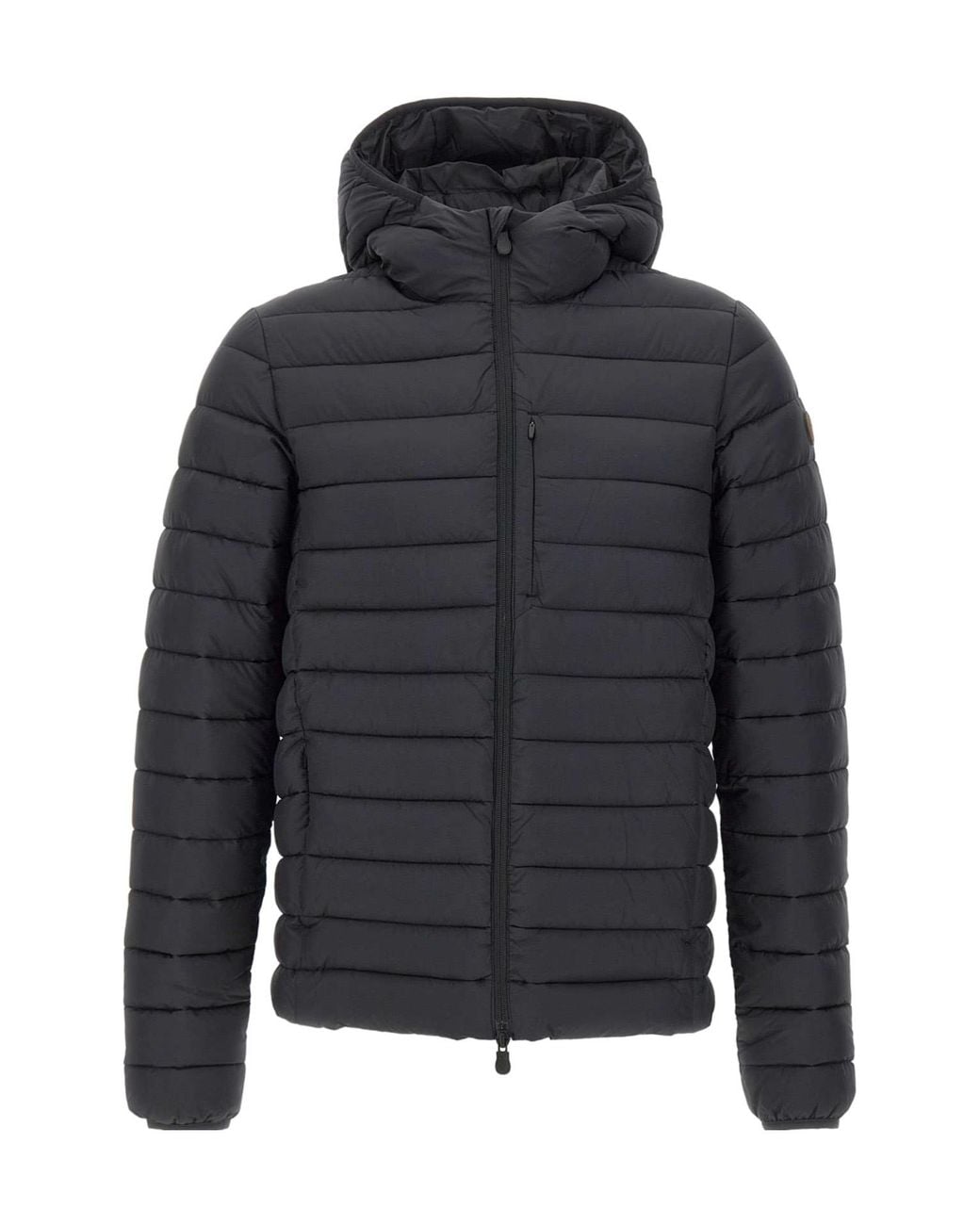 Save The Duck Gray Hooded Quilted Down Jacket for men