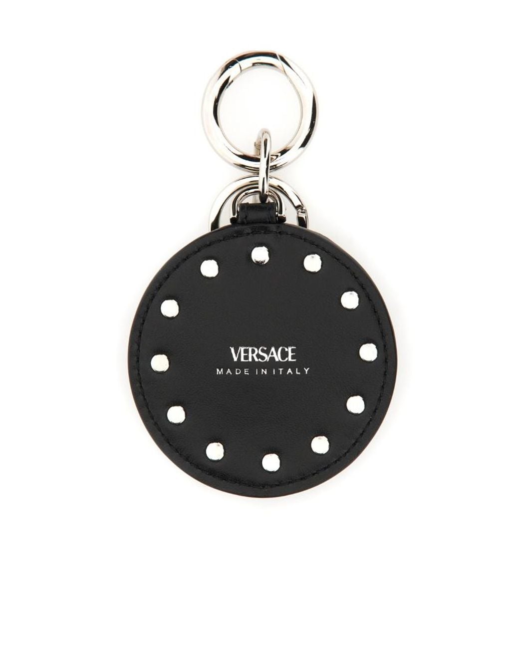 Versace Black Medusa Head Plaque Keyring for men