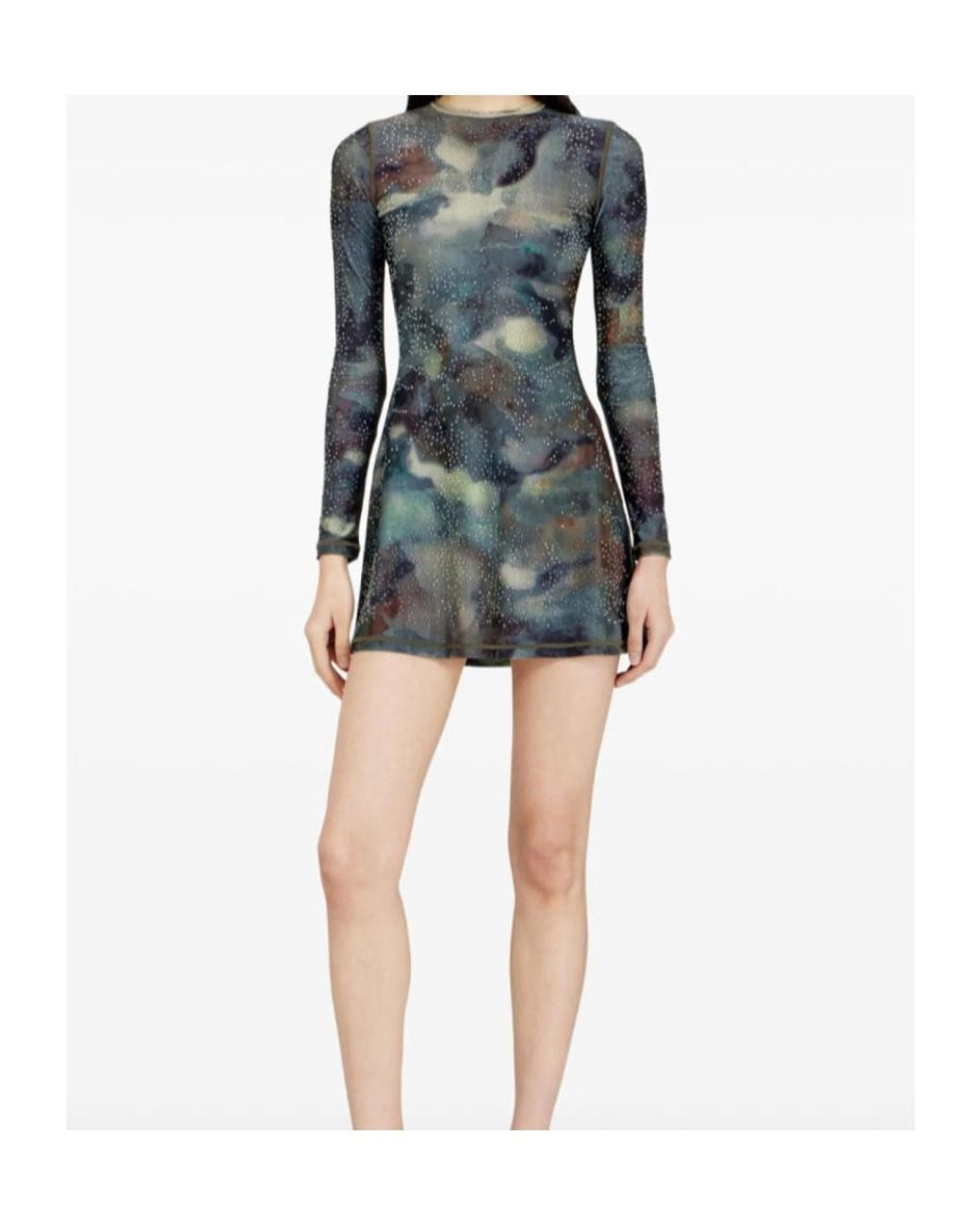 DIESEL Black D-Uplo Printed Embellished Mini Dress