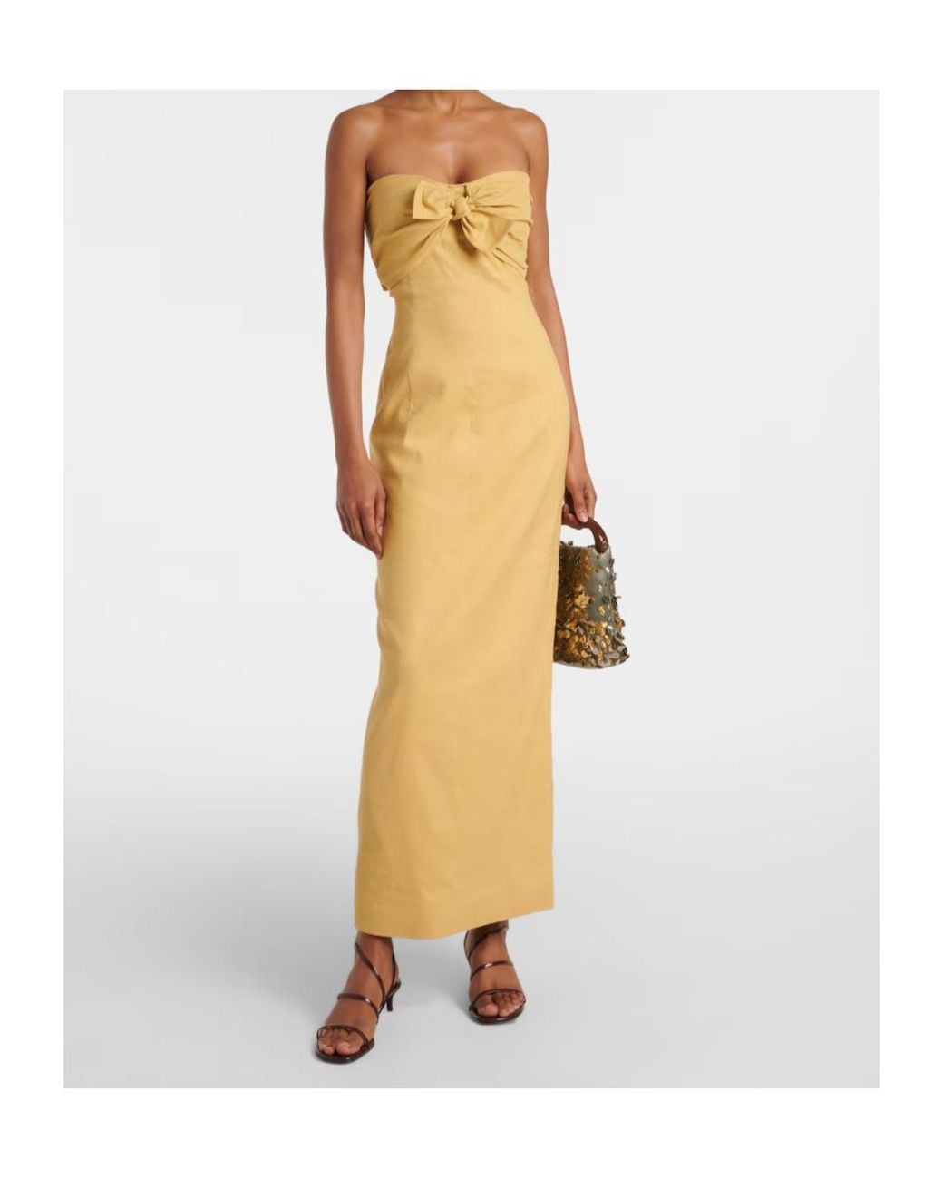 TOVE Metallic Rahel Linen And Cotton-Blend Maxi Dress