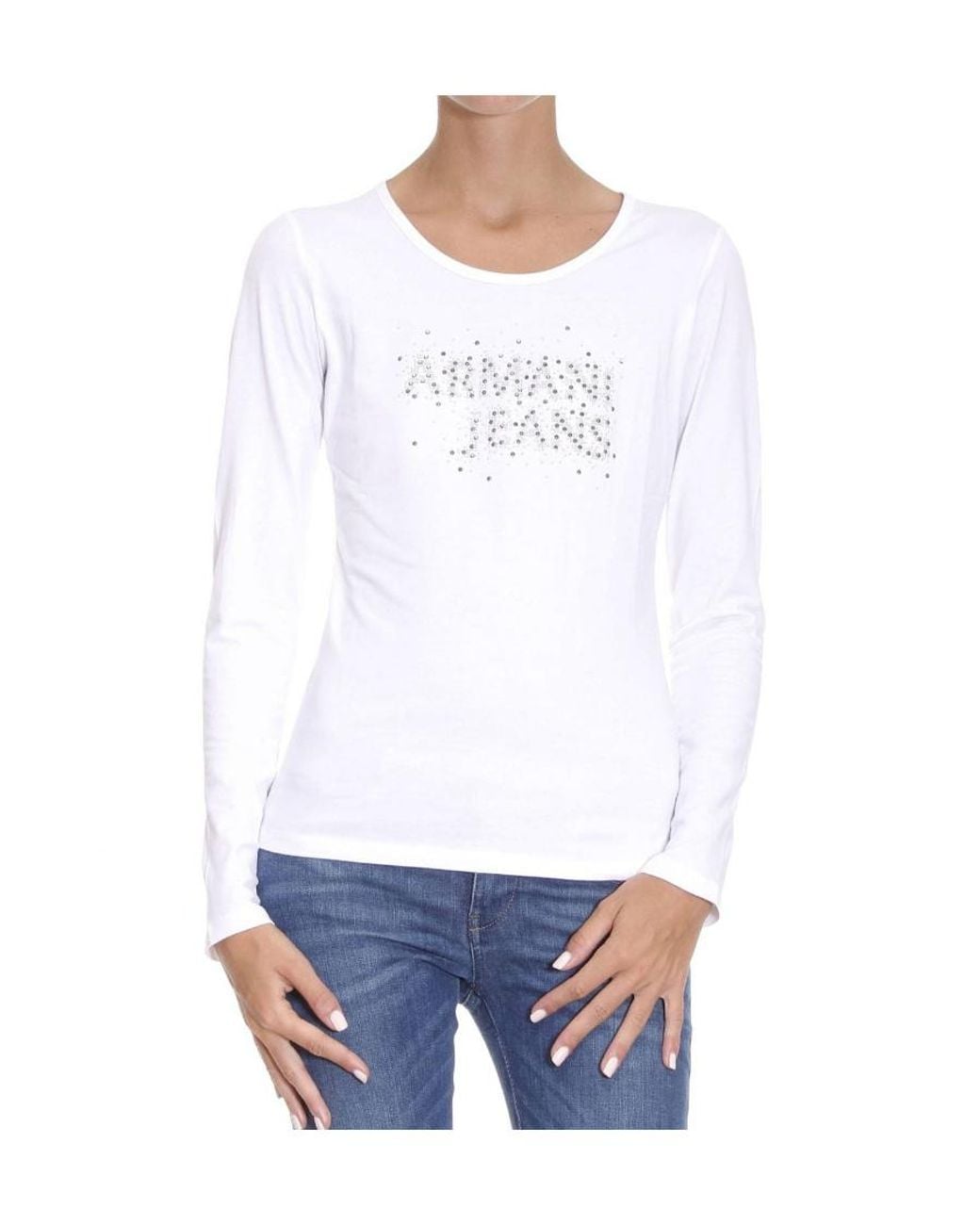 Armani Jeans White Logo Detail T-Shirt