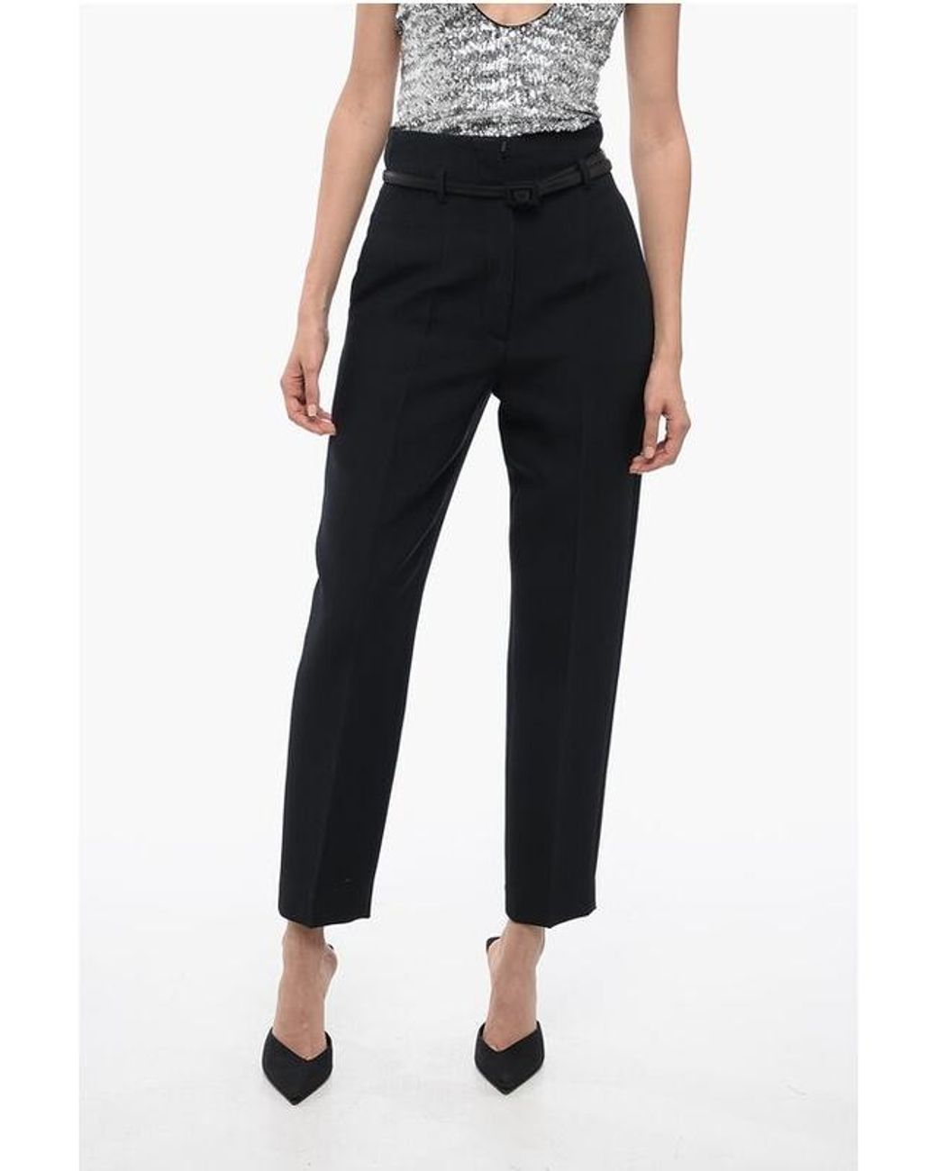 Dior Black Wool Casual Pants