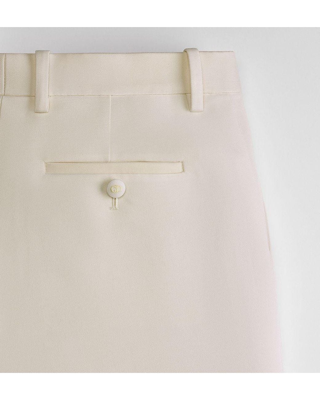 Dior White Fitted Flared Pants