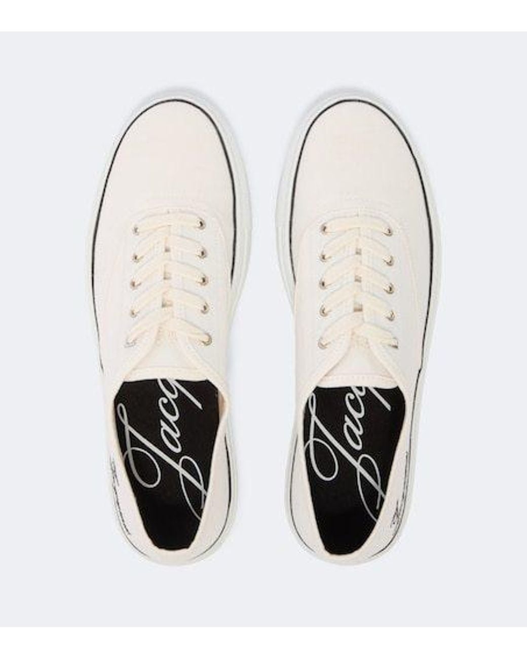 Jacquemus White Embroidered Canvas Sneakers for men