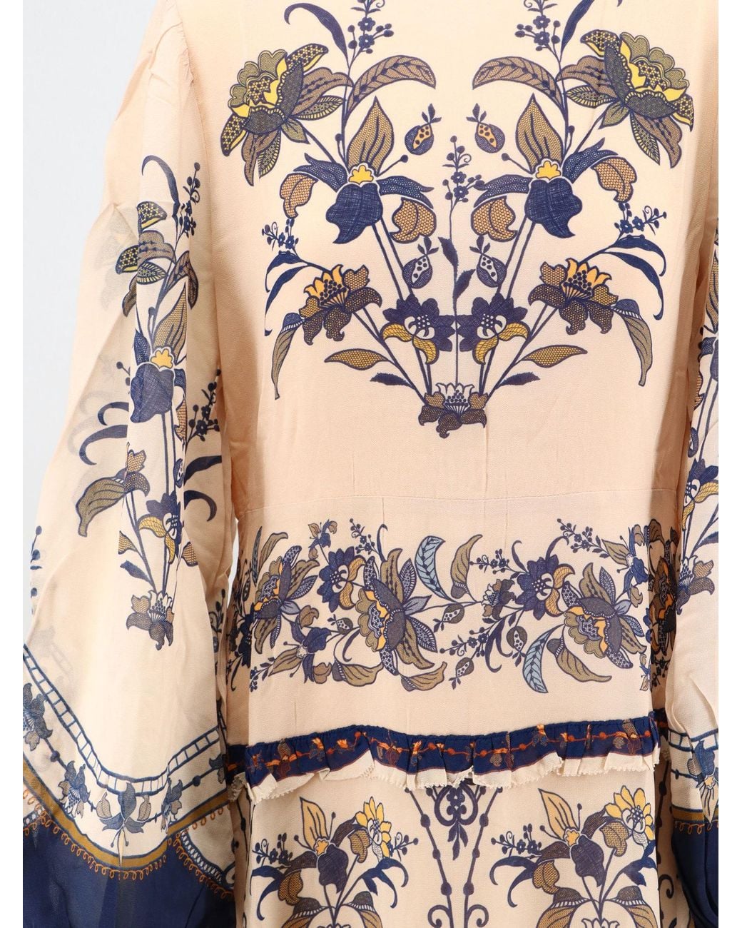 Farm Rio Natural Puff-Sleeve Printed Dress