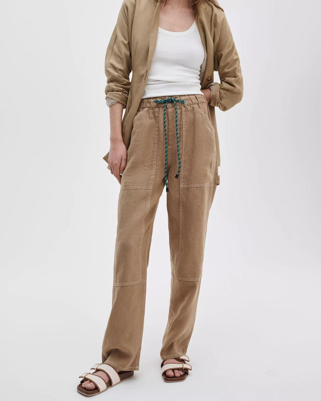 Rag & Bone Natural Elastic Waist Casual Pants