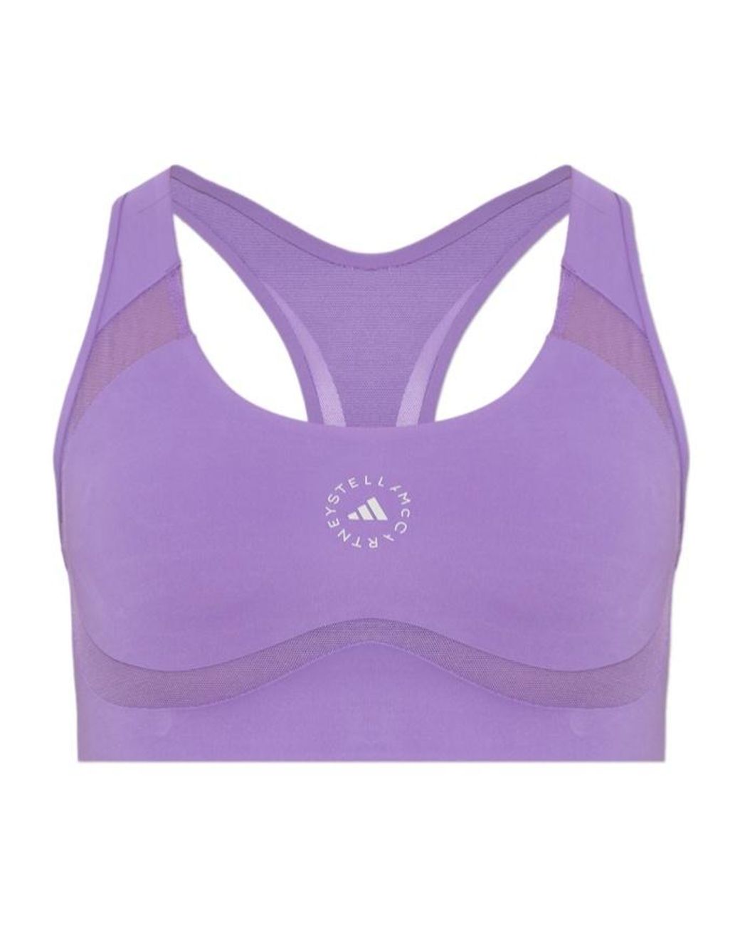 Adidas By Stella McCartney Purple Logo Printed Training Bra