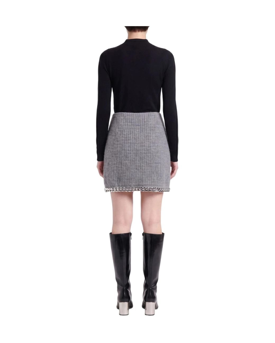 Tory Burch Gray Mid-Length Knitted Pencil Skirt