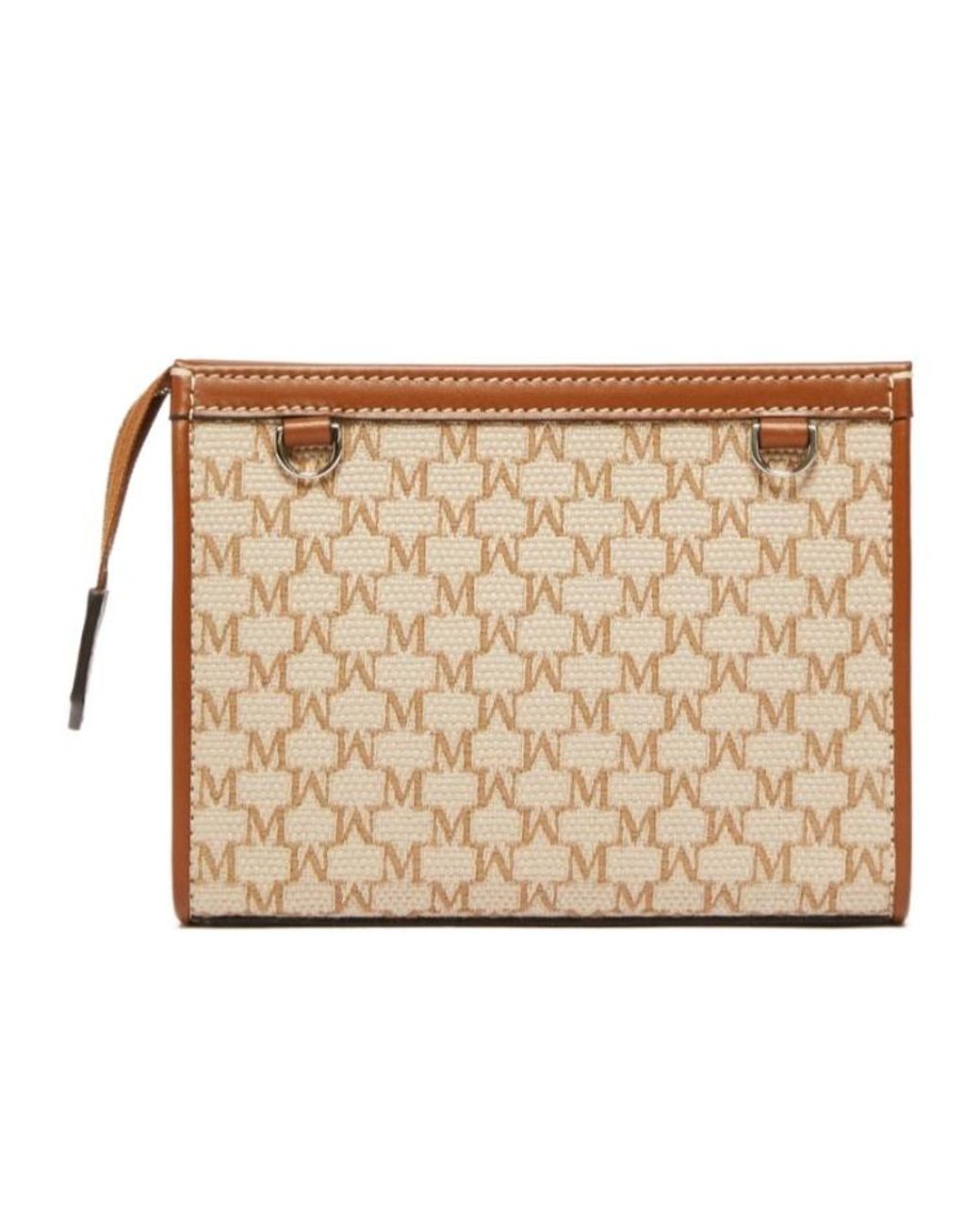 Max Mara Natural Logo Plaque Zip-Up Clutch Bag