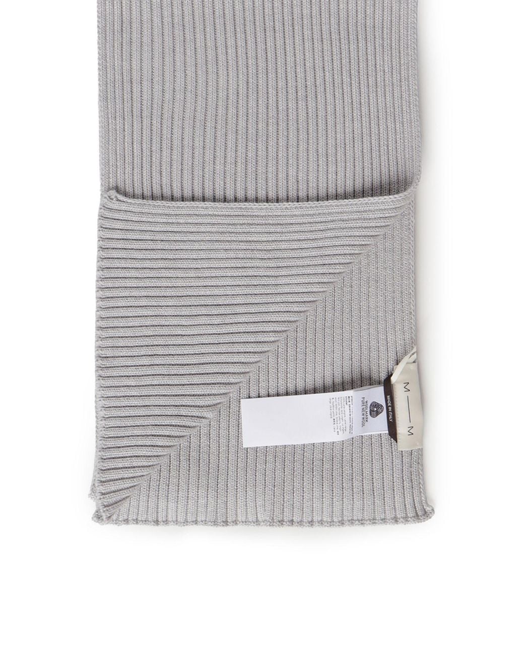 Max Mara Gray Ribbed Scarf