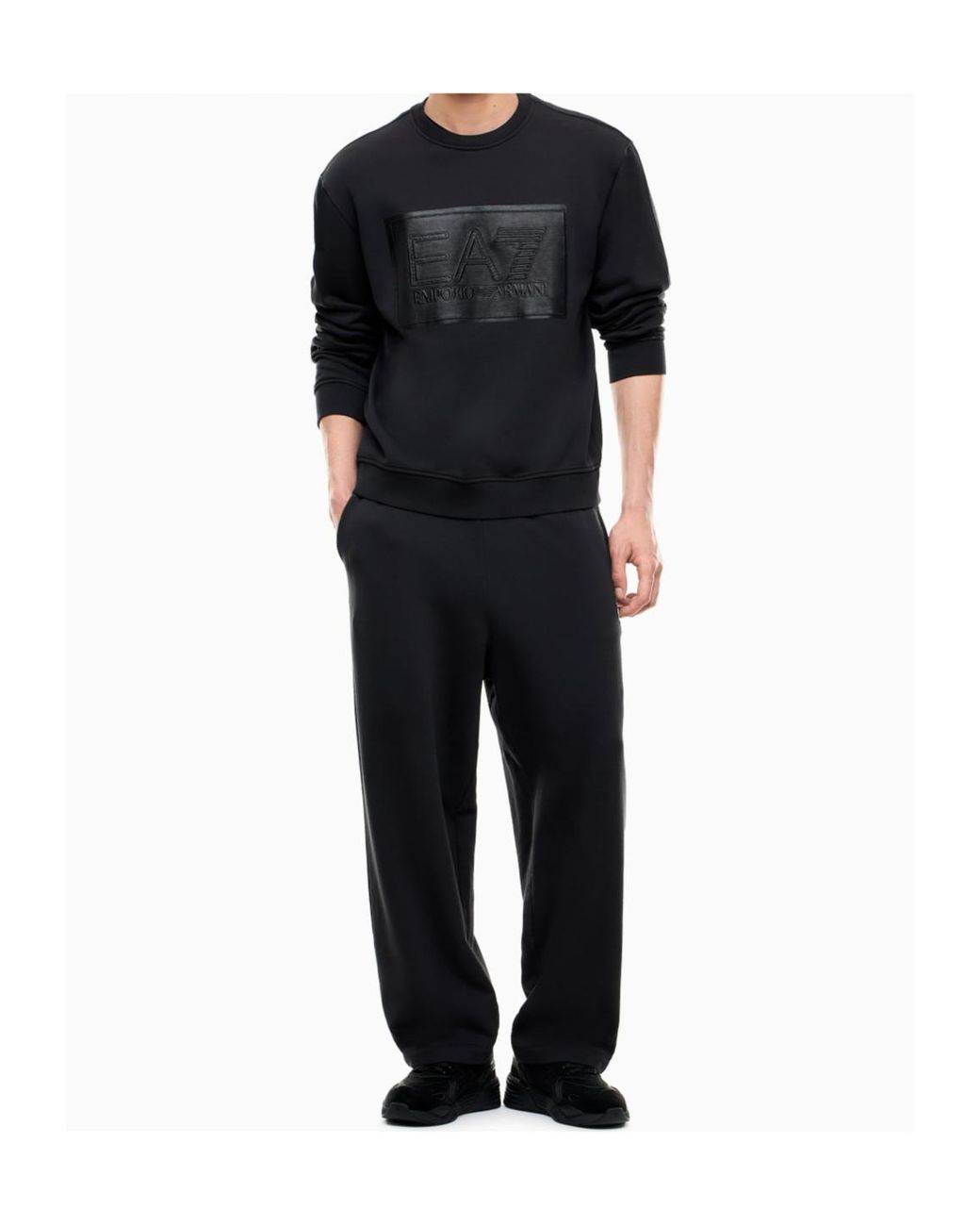 Emporio Armani Blue Logo-Patch Track Pants for men