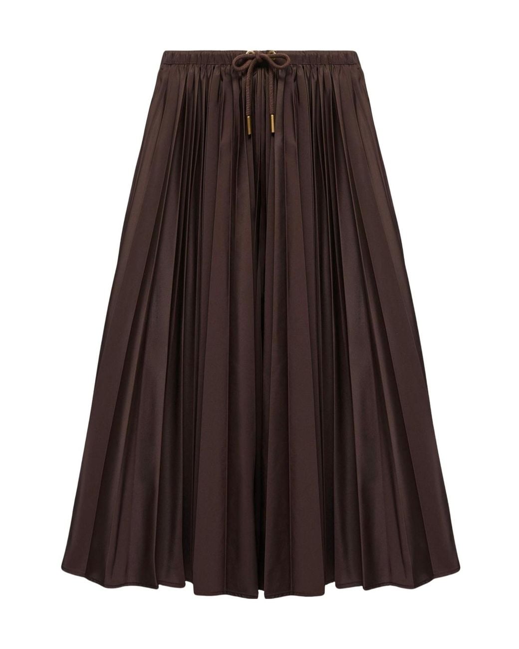 Moncler Brown Pleated Midi Skirt